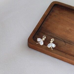 New Elegant Gold Plated Ballerina Stud Earrings